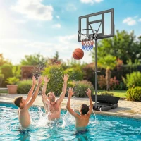 SPORTNOW Canestro Basket con Altezza Regolabile 1,3-3 m, Base Riempibile e Ruote, Nero(m-10)