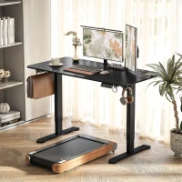 Vinsetto Stehpult höhenverstellbarer Computertisch Schreibtisch, 140 cm x 70 cm x 116 cm, Schwarz(m-10)