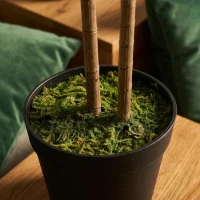 HOMCOM Arbre artificiel cordyline en pot 90 cm avec 29 feuilles réalistes, plante artificielle en PEVA, intérieure et extérieure(m-9)