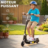 HOMCOM Monopattino Elettrico Pieghevole con Sella, 2 Ruote e Manubrio Regolabile, Bambini 7-12 Anni, 81.5x38x94cm, Nero(m-4)