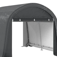 Outsunny 3 x 3(m) Garden Storage Tent, Heavy Duty Outdoor Shed with 2 Doors, Waterproof Portable Shed Tent Shelter with Galvanised Steel Frame for Bike, Motorcycle, Garden Tools, Grey(m-13)