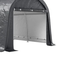 Outsunny 3 x 3(m) Garden Storage Tent, Heavy Duty Outdoor Shed with 2 Doors, Waterproof Portable Shed Tent Shelter with Galvanised Steel Frame for Bike, Motorcycle, Garden Tools, Grey(m-10)