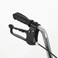 HOMCOM Déambulateur 4 roues pliable, rollator en acier inoxydable, siège rembourré en PU, poignée réglable, bleu(m-12)