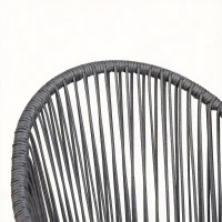 Outsunny Ensemble de jardin salon de jardin en résine tressée cadre en acier 2 fauteuils + 1 table basse coussins inclus gris(m-11)