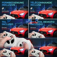 AIYAPLAY Mașină electrică pentru copii Mercedes-AMG GTR, 2 motoare, telecomandă, 3-5 km/h, roșu, 3-6 ani(m-7)