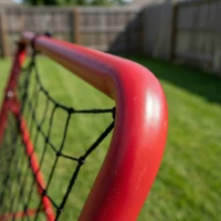SPORTNOW Filet de Rebond Football Portable, 5 Angles Réglables en Acier et Nylon à Double Couche, 103x72x89cm, Rouge(m-11)
