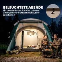 Outsunny Kampeertent voor 4-5 personen, aparte woon- & slaapruimtes, 460L x 260B x 190H cm, Groen(m-5)