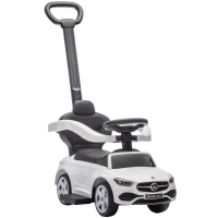AIYAPLAY 2 in 1 Baby Ride on Push Car Mercedes-Benz C-Class Licensed Walker Foot to Floor Push-Along with Removable Handle, White