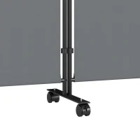 Outsunny Paravent 5 Panneaux 252x170cm, Paravent Pliant avec 12 Roulettes et Clips de Connexion, Acier et Polyester, Gris Foncé(m-13)