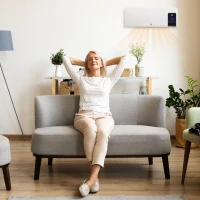 HOMCOM Elektro-Heizung, Wandmontage, Schwingfunktion, 2 Modi, Timer, LED-Anzeige, Weiß(m-10)