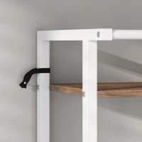 HOMCOM Étagère de Machine à Laver 3 Niveaux, Meuble pour Lave-Linge et Sèche-Linge avec Barre de Suspension, Marron et Blanc(m-13)