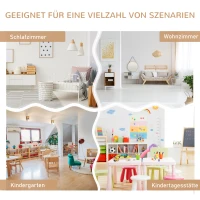 HOMCOM 4-delige kinderzitgroep kindertafel kinderstoel kinderbank kindermeubel naturel(m-6)