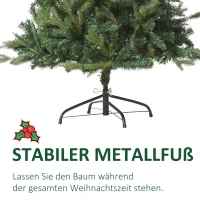 HOMCOM kerstboom 1,5 m dennenboom kunstspar 946 takken metalen voet PVC wit(m-4)