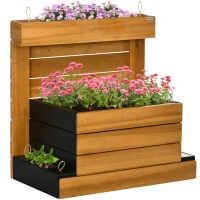 Outsunny verhoogd bed met 4 plantenbakken, bloembak met zelfbewateringssysteem(m-11)