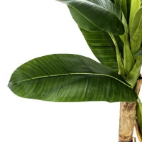 HOMCOM Lot de 2 plantes artificielles intérieurs 150 cm bananiers en pot décoration pour maison, bureau, salon, chambre(m-9)