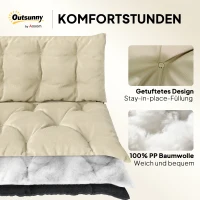Outsunny Outdoor-Kissen-Set für Bank oder Hollywoodschaukel, zweifarbig, Polyester, Schaumstoff, 180 x 110 x 8 cm, Beige(m-6)