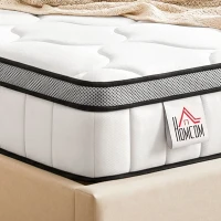 HOMCOM Matelas 90 x 190 cm, 20cm d'épaisseur, matelas à ressorts ensachés 7 zones mousse à mémoire forme au gel rafraîchissant(m-13)