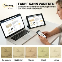 Outsunny Outdoor-Kissen-Set für Bank oder Hollywoodschaukel, zweifarbig, Polyester, Schaumstoff, 180 x 110 x 8 cm, Beige(m-8)