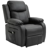 HOMCOM Fauteuil releveur électrique fauteuil relax électrique avec repose-pied télécommande et 2 pochettes 76x90x105cm noir(m-17)