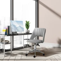 Vinsetto Höhenverstellbarer Schreibtischstuhl mit Rollen, 360° drehbar, Jakobsmuschel-Form, Schaumstoff, 49 x 60 x 79-91 cm, Grau(m-10)