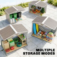 Outsunny Abri de Jardin 2,77 m² - Remise pour Outils avec Fondation - cabanon Porte verrouillable - tôle d'acier marron clair(m-9)