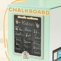 AIYAPLAY Houten Kinderkeuken met krijtbord, afzuigkap, ijsblokjesmachine, licht- en geluidseffecten – Speelkeuken cadeau voor jongens en meisjes vanaf 3 jaar, wit en groen(m-5)