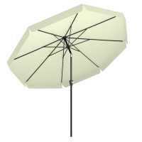 Outsunny Parasol de jardin extérieur parasol inclinable rond Ø2,7 m avec manivelle et protection solaire UV50+, beige