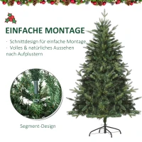 HOMCOM kerstboom 1,5 m dennenboom kunstspar 946 takken metalen voet PVC wit(m-6)