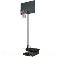 SPORTNOW Panier de Basketball sur Pieds avec Hauteur Réglable de 1,35 à 3,05 m avec Roues, Base de Lestage et Sac de Sable, Bleu(m-13)