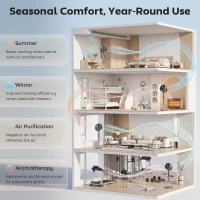 HOMCOM Ventilateur sur pied silencieux 20 dB, oscillation automatique 70°+90°, 12 vitesses, lumière LED et minuterie 12H(m-8)