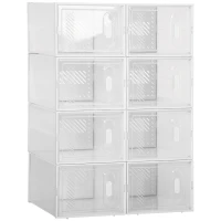 HOMCOM DIY-schoenenkast met 8 vakken, kunststof, transparant(m-11)