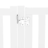 PawHut Barriera per Cani Pieghevole a 4 Pannelli con Porta in Legno, 205x60 cm, Bianco(m-7)