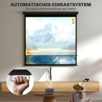 HOMCOM Projectiescherm 152 x 152 cm 85 inch 1:1 HD 4K Voor Thuisbioscoop & Presentaties(m-4)