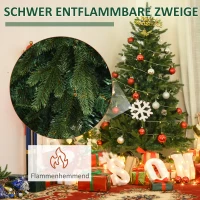 HOMCOM kerstboom 1,5 m dennenboom kunstspar 946 takken metalen voet PVC wit(m-5)