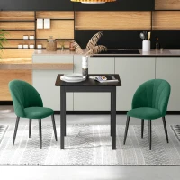 HOMCOM 2er-Set Esszimmerstühle Küchenstühle Akzentstühle, 52 cm x 54 cm x 79 cm, Grün(m-10)