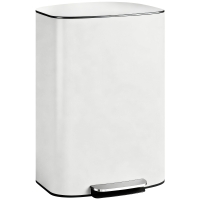 HOMCOM Poubelle cuisine 50L, poubelle à pédale, seau intérieur amovible, couvercle à fermeture douce, 45,1x36,5x62,6cm, crème