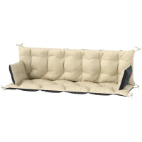 Outsunny Outdoor-Kissen-Set für Bank oder Hollywoodschaukel, zweifarbig, Polyester, Schaumstoff, 180 x 110 x 8 cm, Beige(m-10)