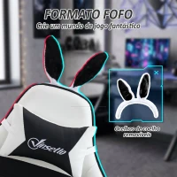 Vinsetto Cadeira Gaming Giratória de Couro PU com Altura Ajustável Inclinável 135° Apoio para a Cabeça 65x63x136-142 cm Branco e Preto(m-4)