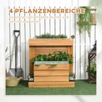 Outsunny verhoogd bed met 4 plantenbakken, bloembak met zelfbewateringssysteem(m-4)