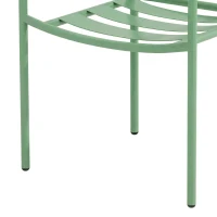 Outsunny Ensemble bistrot de jardin 3 pièces - table basse en verre trempé et 2 chaises à lattes, cadre en acier galvanisé, vert(m-12)