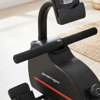 SPORTNOW Rameur Magnétique Appareil de Musculation Bluetooth Connecté Kinomap & Zwift 16 Niveaux de Résistance 135x42x72cm Rouge(m-12)
