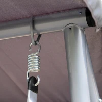 Outsunny Hollywoodschommel 3-zitter tuinschommel met dak ligfunctie staal 2 kleuren(m-8)