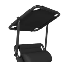 Outsunny Bain de soleil chaise longue pliante avec pare-soleil, appuie-tête inclinable en tissu Oxford 70 x 200 x 45 cm, noir(m-11)