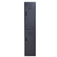 Vinsetto Armoire à casiers à 4 niveaux, casier vestiaire métallique avec 2 portes verrouillables à 2 clés, 38x46x180cm, noir(m-4)