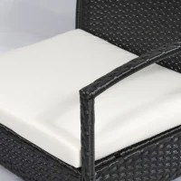 Outsunny 4-delig Tuinmeubelset Tuinzitgroep Tuinset, weerbestendig, inclusief kussens, Zwart + Wit(m-7)