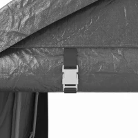 Outsunny Abri de jardin tente de stockage 2 portes zippées cadre métallique 280 x 240 x 240 cm gris foncé(m-11)