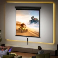 HOMCOM Projectiescherm 152 x 152 cm 85 inch 1:1 HD 4K Voor Thuisbioscoop & Presentaties(m-2)