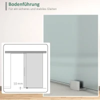HOMCOM glazen schuifdeur schuifdeur deur kamerdeur glas handgreep gesatineerd 2050 x 1025 x 8 mm(m-6)