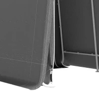 Outsunny Abri de jardin tente de stockage 2 portes zippées cadre métallique 280 x 240 x 240 cm gris foncé(m-12)