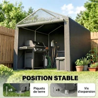 Outsunny Abri de jardin tente de stockage portable abri de vélo garage pour extérieur avec cadre en acier galvanisé grande porte(m-5)